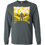 T-Shirts Dark Heather / S Fight Like A Girl Men's Long Sleeve T-Shirt