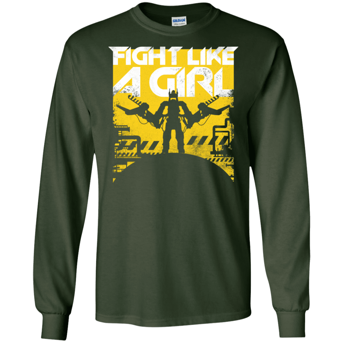 T-Shirts Forest Green / S Fight Like A Girl Men's Long Sleeve T-Shirt