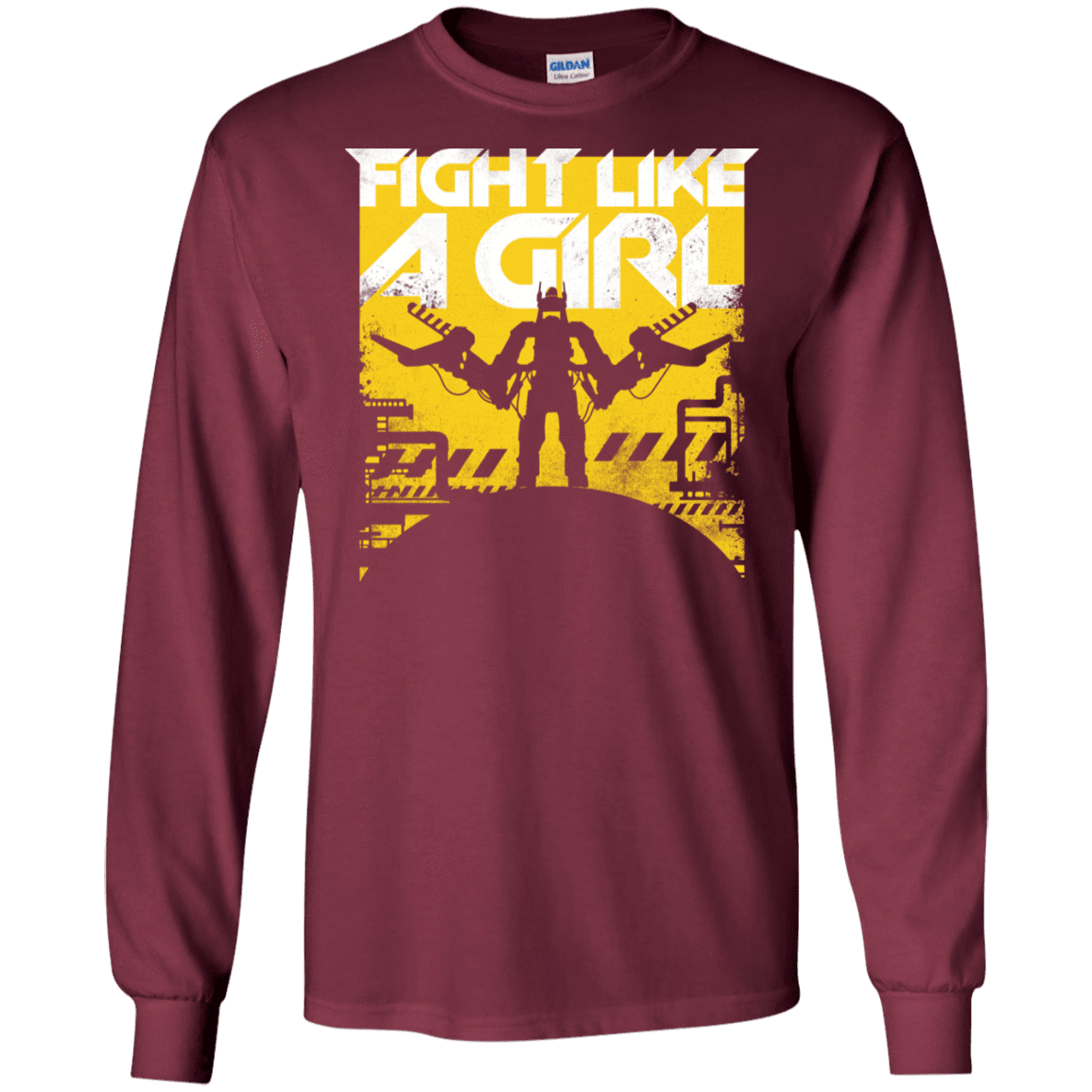 T-Shirts Maroon / S Fight Like A Girl Men's Long Sleeve T-Shirt