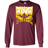 T-Shirts Maroon / S Fight Like A Girl Men's Long Sleeve T-Shirt