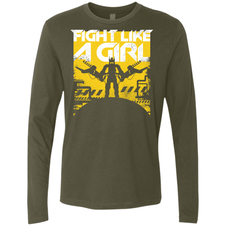 T-Shirts Military Green / S Fight Like A Girl Men's Premium Long Sleeve