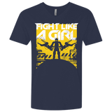 T-Shirts Midnight Navy / X-Small Fight Like A Girl Men's Premium V-Neck