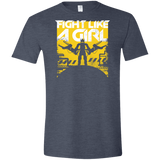 T-Shirts Heather Navy / S Fight Like A Girl Men's Semi-Fitted Softstyle