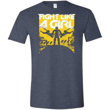 T-Shirts Heather Navy / S Fight Like A Girl Men's Semi-Fitted Softstyle