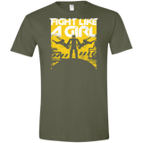 T-Shirts Military Green / S Fight Like A Girl Men's Semi-Fitted Softstyle