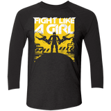 T-Shirts Vintage Black/Vintage Black / X-Small Fight Like A Girl Men's Triblend 3/4 Sleeve