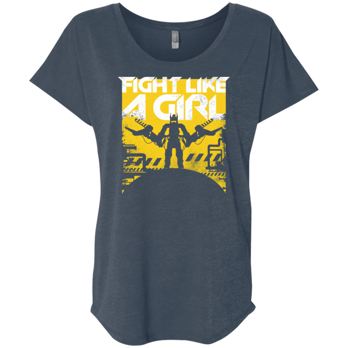 T-Shirts Indigo / X-Small Fight Like A Girl Triblend Dolman Sleeve