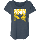 T-Shirts Indigo / X-Small Fight Like A Girl Triblend Dolman Sleeve