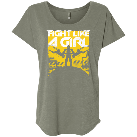 T-Shirts Venetian Grey / X-Small Fight Like A Girl Triblend Dolman Sleeve