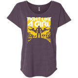 T-Shirts Vintage Purple / X-Small Fight Like A Girl Triblend Dolman Sleeve