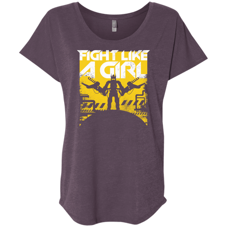 T-Shirts Vintage Purple / X-Small Fight Like A Girl Triblend Dolman Sleeve