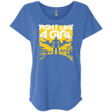 T-Shirts Vintage Royal / X-Small Fight Like A Girl Triblend Dolman Sleeve