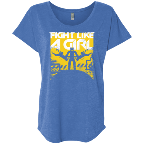T-Shirts Vintage Royal / X-Small Fight Like A Girl Triblend Dolman Sleeve