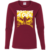 T-Shirts Cardinal / S Fight Like A Girl Women's Long Sleeve T-Shirt