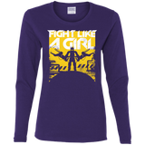 T-Shirts Purple / S Fight Like A Girl Women's Long Sleeve T-Shirt