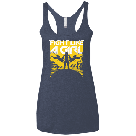 T-Shirts Vintage Navy / X-Small Fight Like A Girl Women's Triblend Racerback Tank