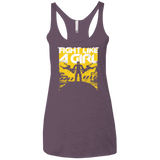 T-Shirts Vintage Purple / X-Small Fight Like A Girl Women's Triblend Racerback Tank