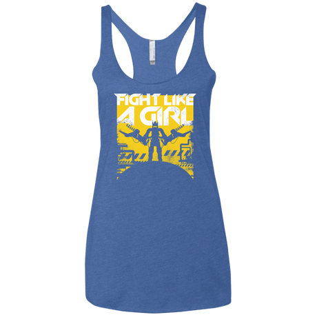 T-Shirts Vintage Royal / X-Small Fight Like A Girl Women's Triblend Racerback Tank