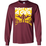 T-Shirts Maroon / YS Fight Like A Girl Youth Long Sleeve T-Shirt