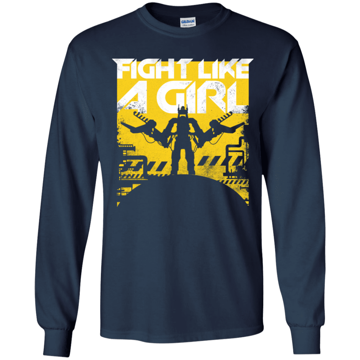 T-Shirts Navy / YS Fight Like A Girl Youth Long Sleeve T-Shirt