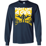 T-Shirts Navy / YS Fight Like A Girl Youth Long Sleeve T-Shirt