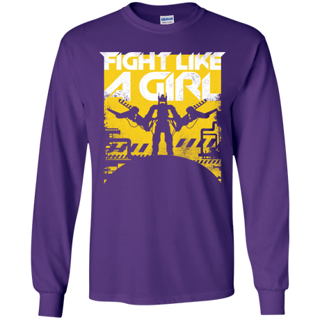 T-Shirts Purple / YS Fight Like A Girl Youth Long Sleeve T-Shirt