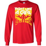 T-Shirts Red / YS Fight Like A Girl Youth Long Sleeve T-Shirt
