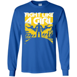 T-Shirts Royal / YS Fight Like A Girl Youth Long Sleeve T-Shirt