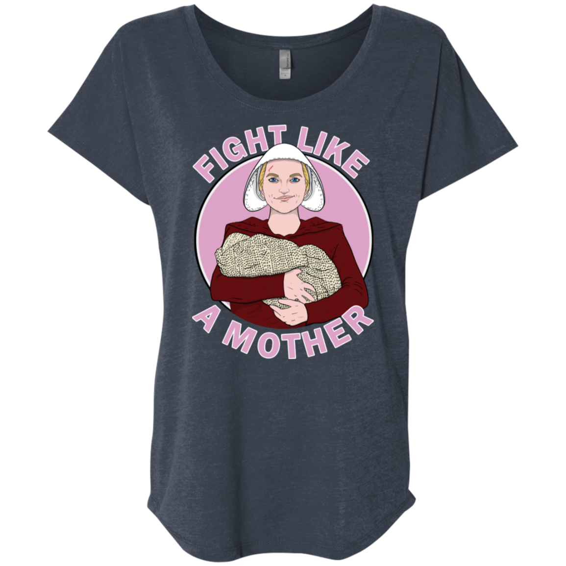 T-Shirts Vintage Navy / X-Small Fight Like a Mother Triblend Dolman Sleeve