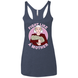 T-Shirts Vintage Navy / X-Small Fight Like a Mother Women's Triblend Racerback Tank