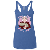 T-Shirts Vintage Royal / X-Small Fight Like a Mother Women's Triblend Racerback Tank