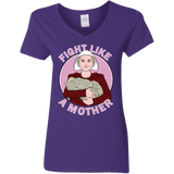 T-Shirts Purple / S Fight Like a Mother Women's V-Neck T-Shirt