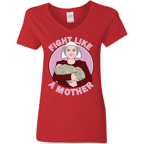 T-Shirts Red / S Fight Like a Mother Women's V-Neck T-Shirt