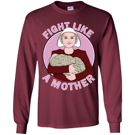 T-Shirts Maroon / YS Fight Like a Mother Youth Long Sleeve T-Shirt
