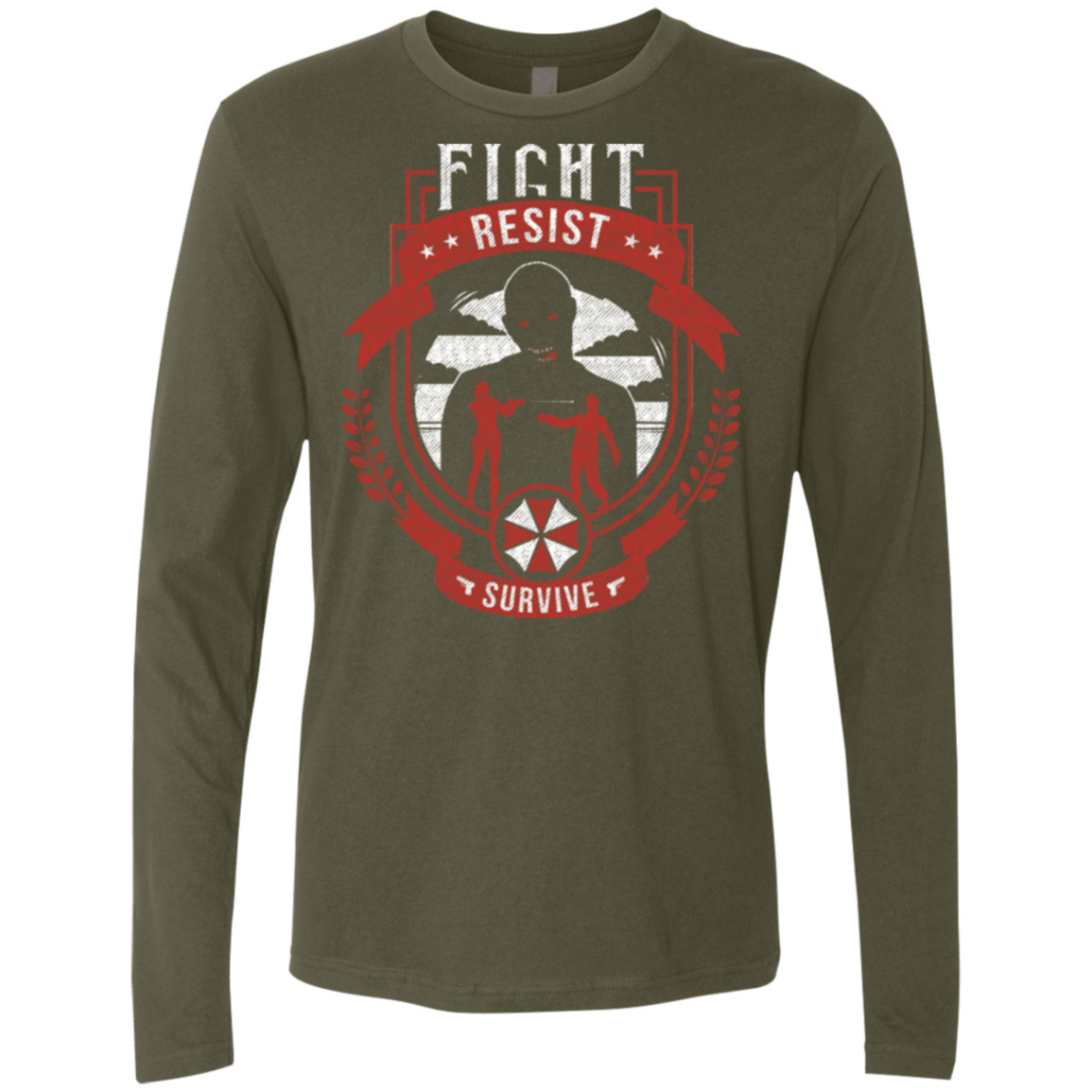 T-Shirts Military Green / Small Fight, Resist, Survive Men's Premium Long Sleeve