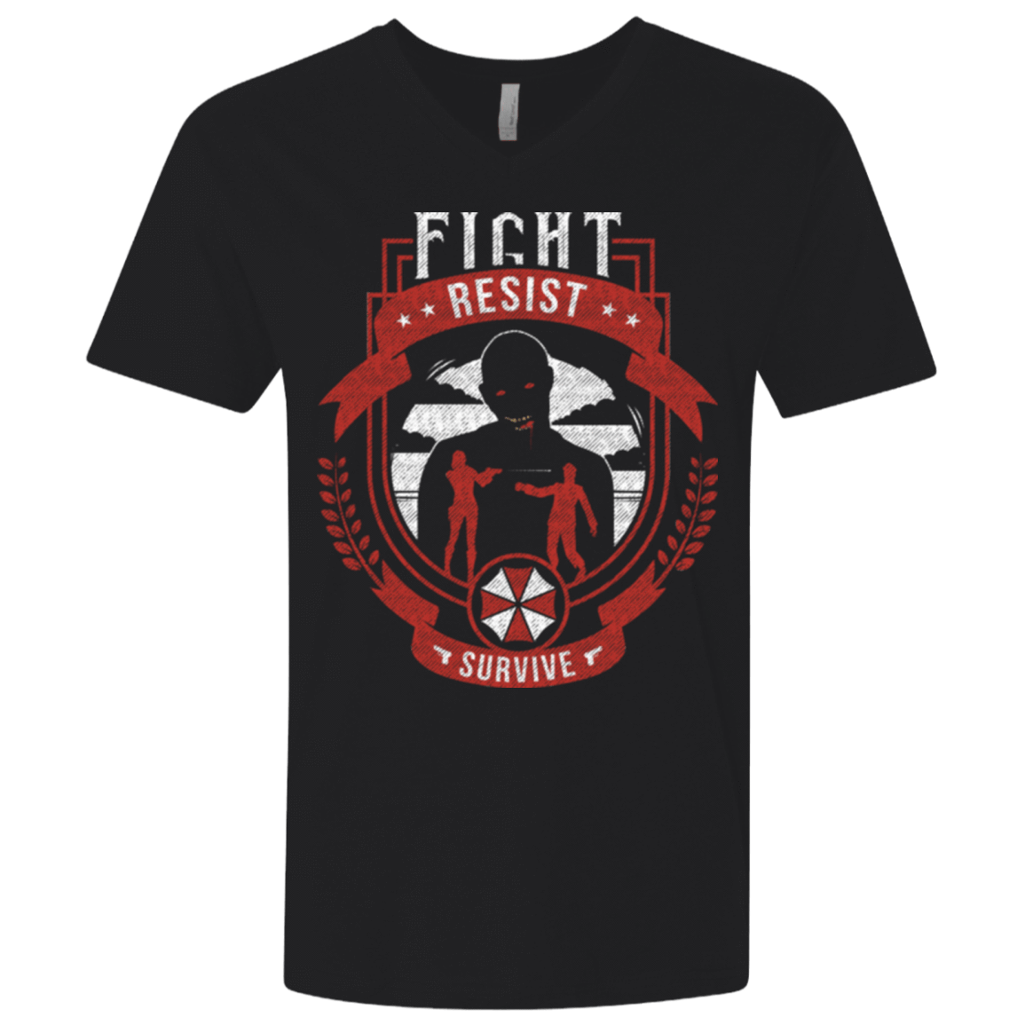 T-Shirts Black / X-Small Fight, Resist, Survive Men's Premium V-Neck