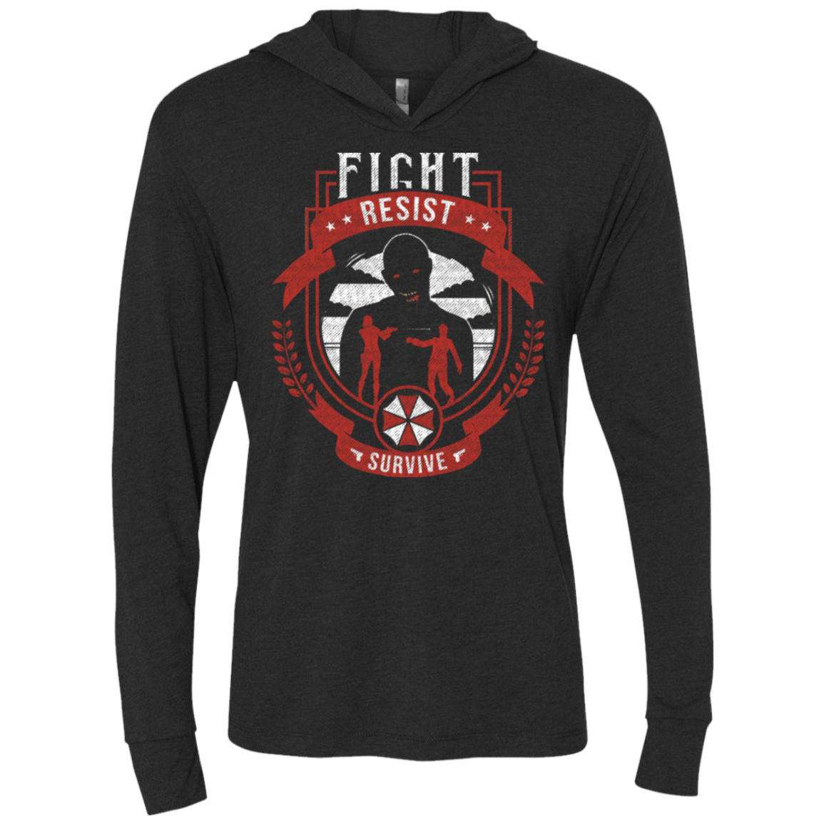 T-Shirts Vintage Black / X-Small Fight, Resist, Survive Triblend Long Sleeve Hoodie Tee
