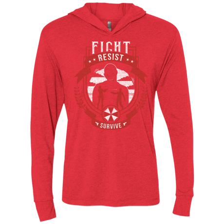 T-Shirts Vintage Red / X-Small Fight, Resist, Survive Triblend Long Sleeve Hoodie Tee