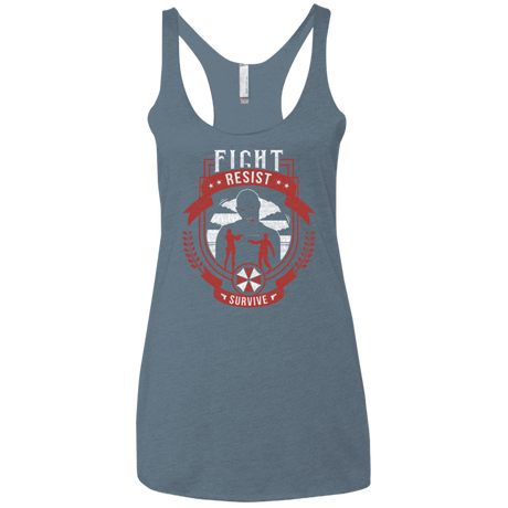 T-Shirts Indigo / X-Small Fight, Resist, Survive Women's Triblend Racerback Tank