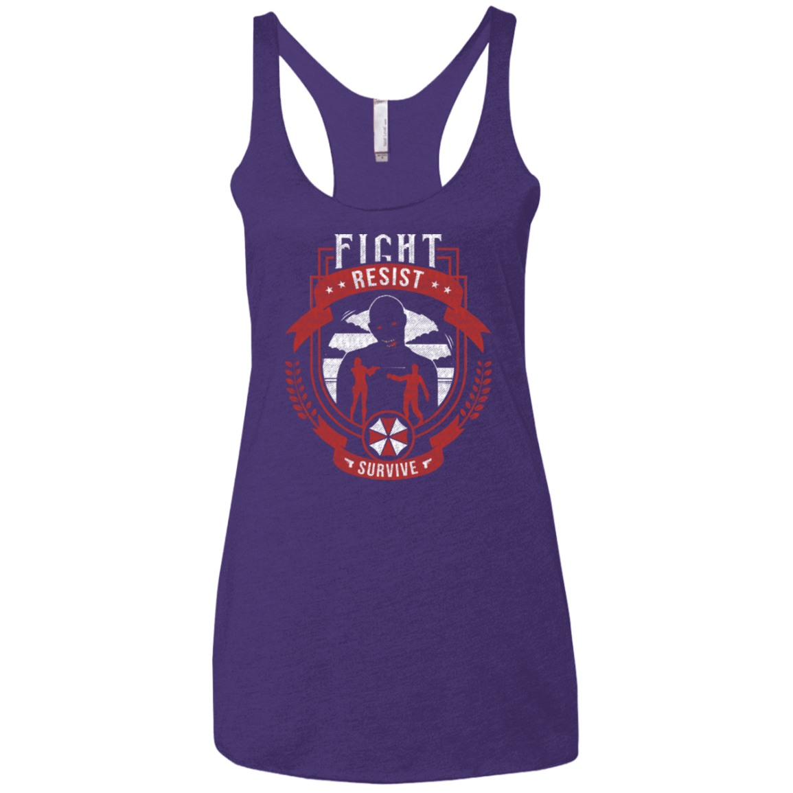 T-Shirts Purple / X-Small Fight, Resist, Survive Women's Triblend Racerback Tank