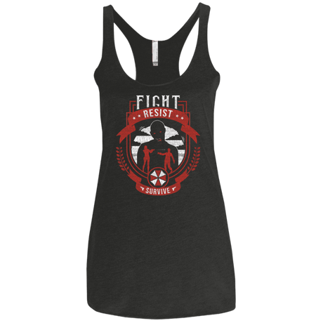 T-Shirts Vintage Black / X-Small Fight, Resist, Survive Women's Triblend Racerback Tank