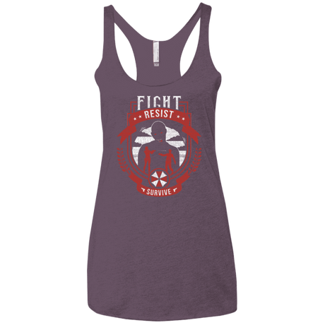 T-Shirts Vintage Purple / X-Small Fight, Resist, Survive Women's Triblend Racerback Tank