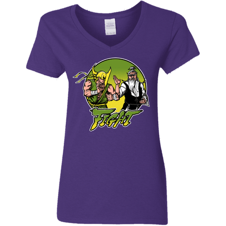 T-Shirts Purple / S Fight Women's V-Neck T-Shirt