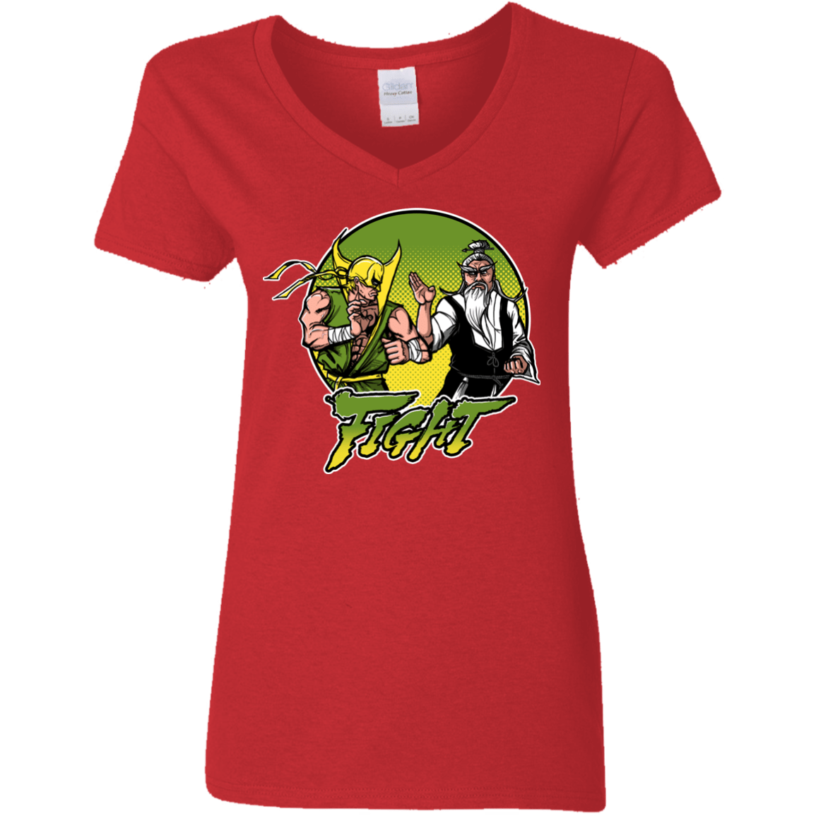 T-Shirts Red / S Fight Women's V-Neck T-Shirt