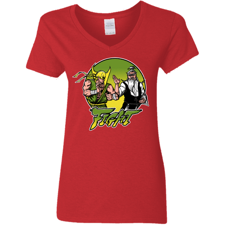 T-Shirts Red / S Fight Women's V-Neck T-Shirt