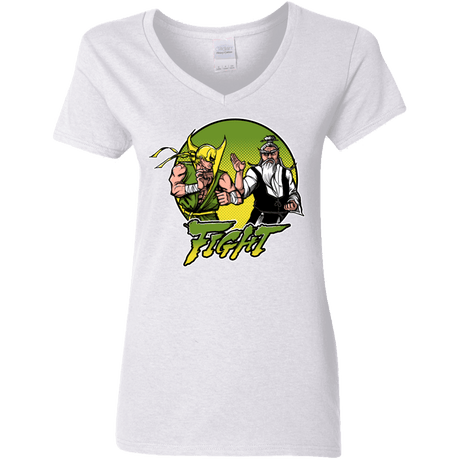 T-Shirts White / S Fight Women's V-Neck T-Shirt