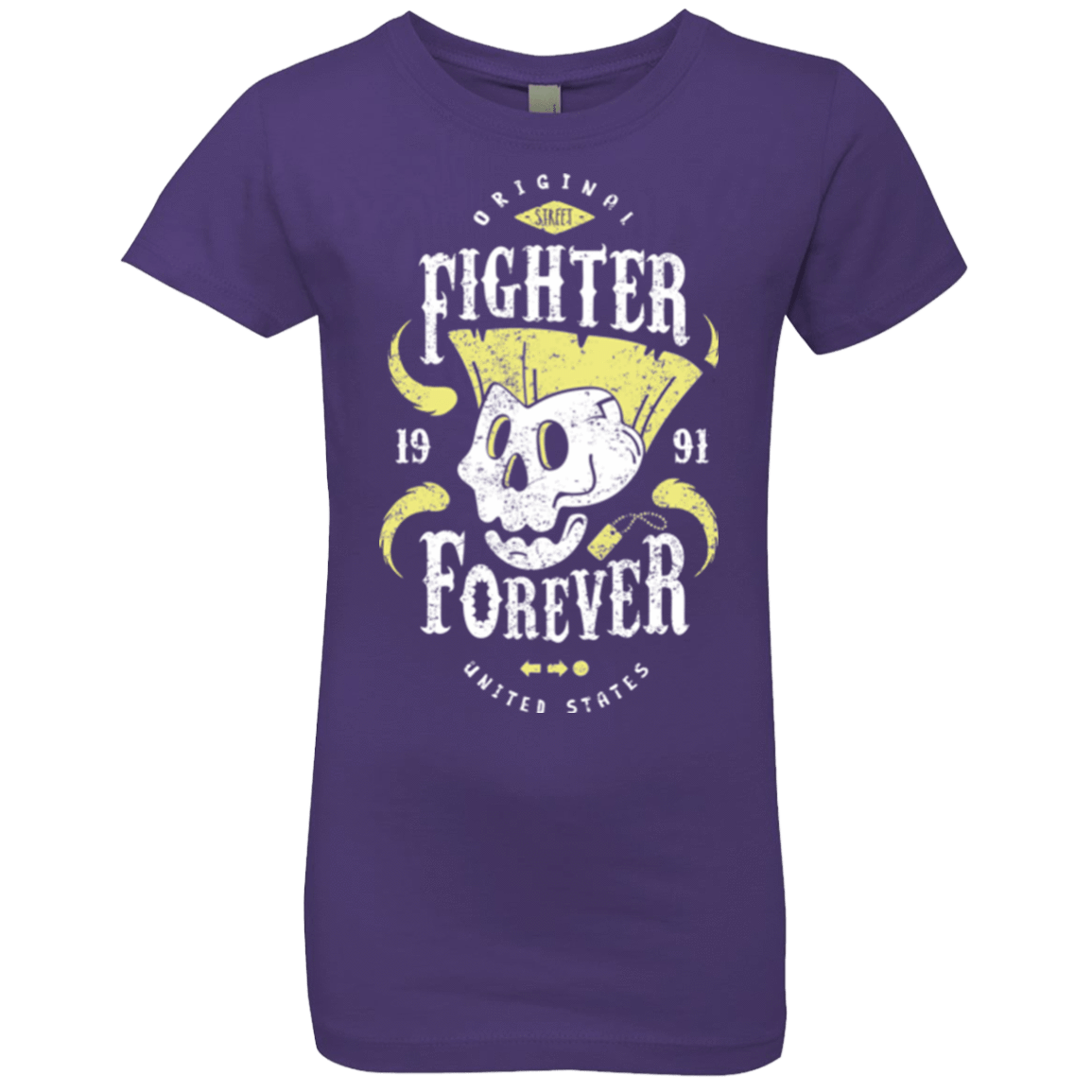 T-Shirts Purple Rush / YXS Fighter Forever Guile Girls Premium T-Shirt