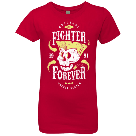 T-Shirts Red / YXS Fighter Forever Guile Girls Premium T-Shirt
