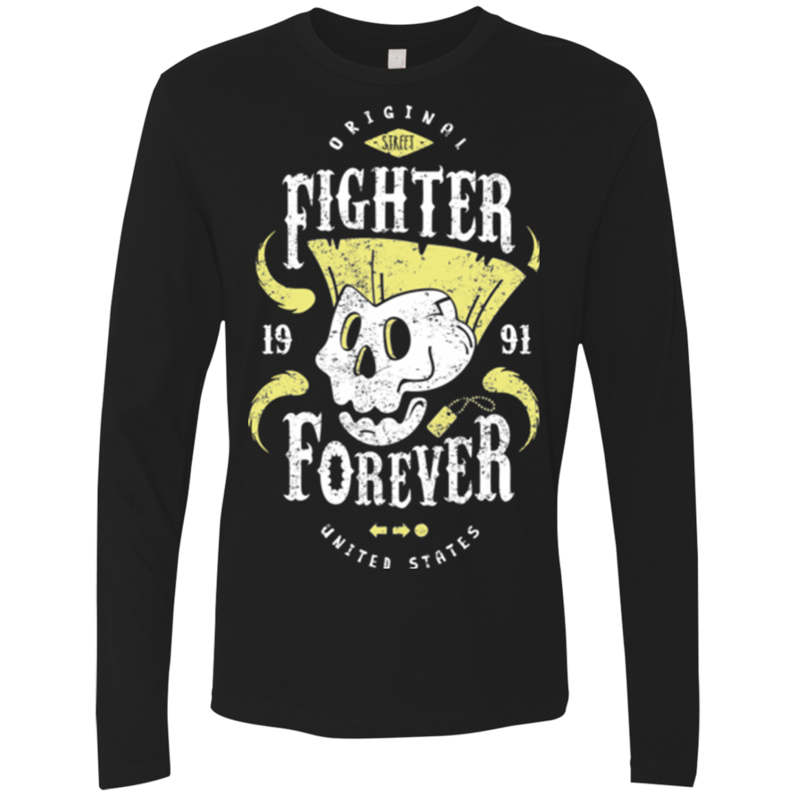 T-Shirts Black / Small Fighter Forever Guile Men's Premium Long Sleeve