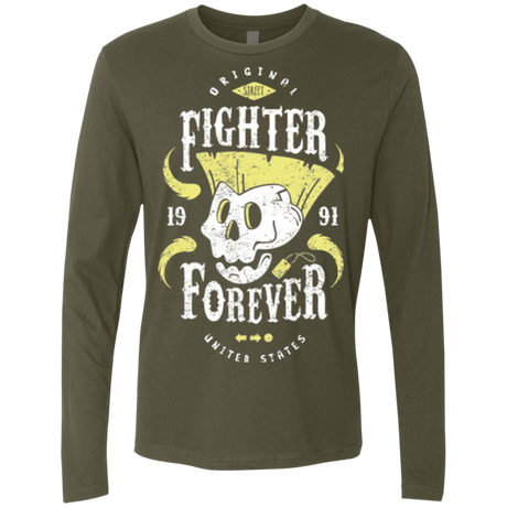 T-Shirts Military Green / Small Fighter Forever Guile Men's Premium Long Sleeve